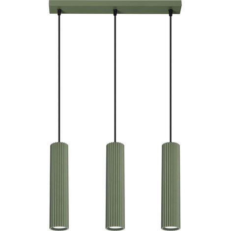 Hängelampe Aluminium GU10 H: max. 98 cm Olivgrün 3-flammig länglich Modern (1/5)