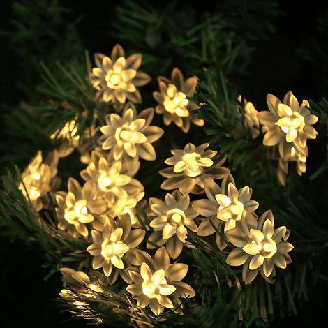 Guirlande Solaire Fleur De Lotus - 21,3 Piéces 30 LED Étanche - Pour Jardin Extérieur Décoration Festival Noël (1/5)