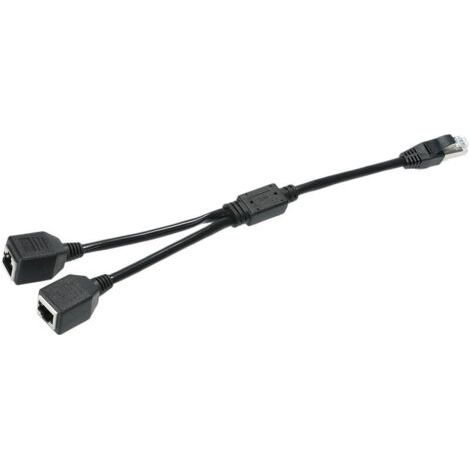 Répartiteur RJ45 mâle à 2 femelles un à deux câble adaptateur réseau Ethernet LAN (1/5)