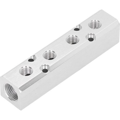 Bloc de distribution d'air en aluminium, collecteur pneumatique, raccord rapide G1/2 G1/4 pouce, répartiteur 4 voies (1/4)