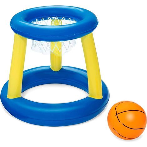 Panier de basket gonflable 61 cm avec balle, jeu de basketball flottant pour piscine, sports aquatiques famille amis (1/5)