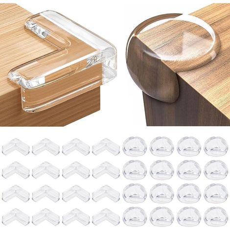 32PCS Protege Coin de Table, Protecteur Transparent des Coins pour Securite Bebe Maison, Protection Angle Bebe pour Tables et Coins de Meubles, Transparent (1/5)