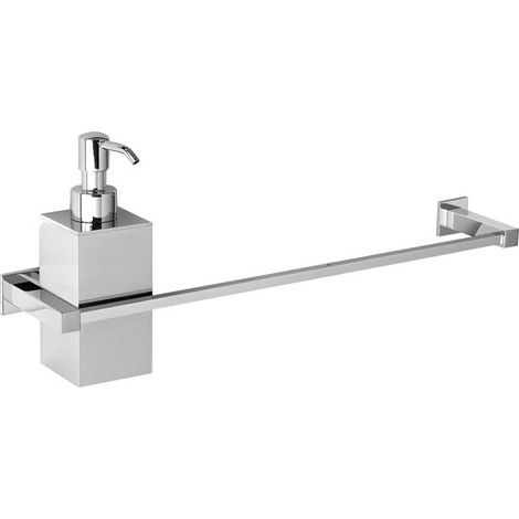 Porta salviette cm 40 + dosatore sapone liquido da bagno linea picasso in ottone cromato - accessori bagno