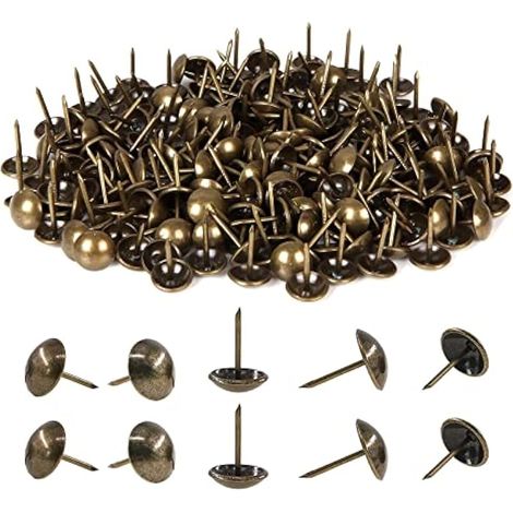 500 Pcs Clous Tapissier Robuste 11x17mm Bronze Rétro Vintage Clous Décoratifs Antiques, pour Ameublement Meubles Canapés Fauteuils Lits Chaises DIY Punaise (1/5)