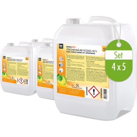 4x 5 L Zitronensäure 50% flüssig