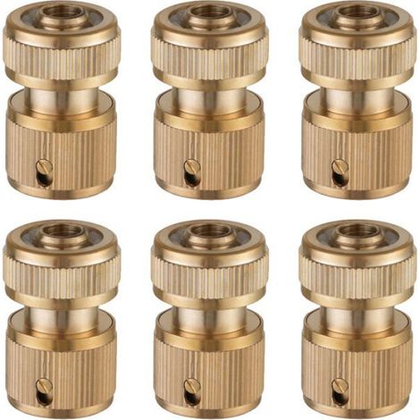 Raccord Tuyau Arrosage - Laiton 1/2 Pouces - Pour Tuyau 12 mm Intérieur 16 mm Extérieur - Jardin Extérieur Intérieur - 6 Pièces (1/5)