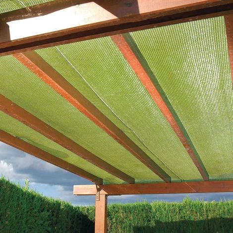 TrAdE Shop Traesio - Set 3pz Rotolo Rete Ombreggiante Beige Fitta 1x5mt Protezione Giardini Terrazze 017068 - (1/5)