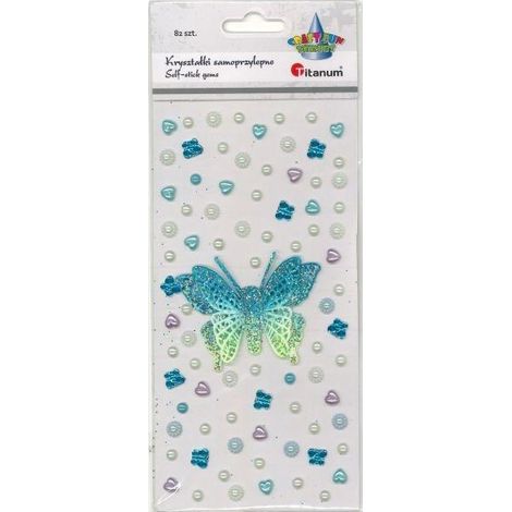 Cristalli autoadesivi a forma di farfalla 3D, 75x60 mm, 82 pezzi