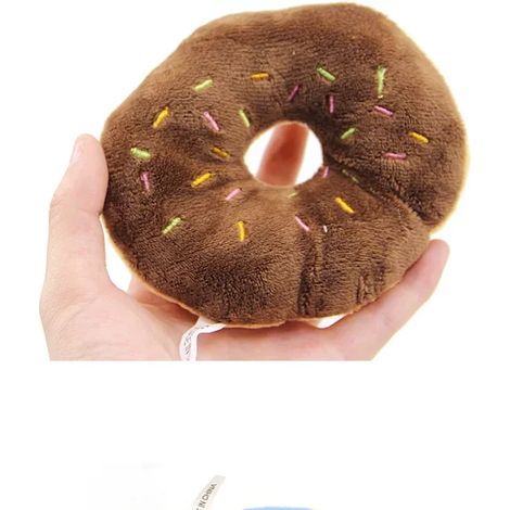 Peluche pour animaux de compagnie en forme de donuts, de bagels et de crème, 13 cm avec couinement (1/5)