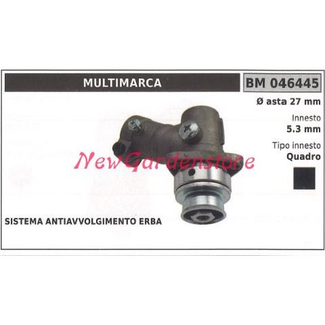 Coppia conica decespugliatore 046445 Ø asta 27 Ø innesto 5.3 innesto quadro