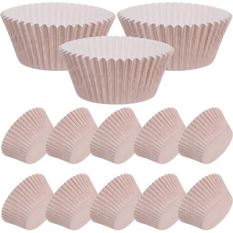 100 caissettes en papier pour cupcakes et muffins, résistantes à la graisse, couleur café, pour la pâtisserie, pour les fêtes et la maison (1/5)