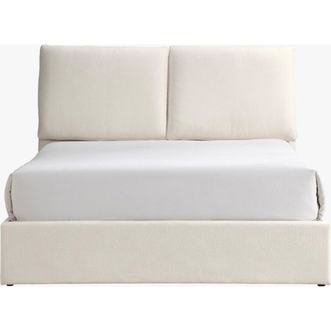 ZYRA Lit double en tissu beige avec coffre 140x190 cm (1/5)