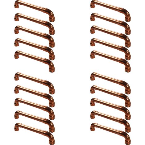 Lot de 20 Poignées simple en Cuivre - Entraxe 330 mm - Ø14 - Arcanaute (1/4)