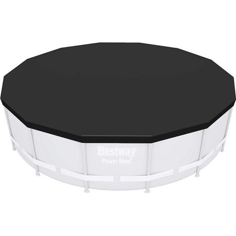 Bâche de protection pour piscine ronde avec structure, diamètre 427 cm, étanche et résistante aux UV, facile à installer (1/5)