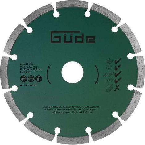 Güde - Disco de corte de diamante, 150x22,2 mm, 2 piezas 58092