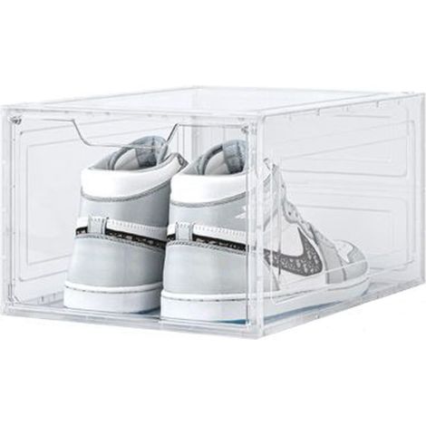 Cleafe - Box Contenitore Per Scarpe Calzature Scatola Impilabile 34x25x18.4cm Trasparente 87648 - (1/5)