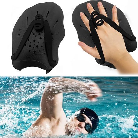 Pagaie à main unisexe pour la natation, natation, pagaies, aide à l'entraînement, accessoires pour équipement d'entraînement en piscine, adultes, unisexe (1/5)