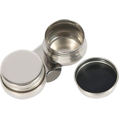 Palette de Peinture Double Tasse Grand Récipient de Solvant de Térébenthine Pot à Huile de Peinture Palette Aquarelle en Acier Inoxydable avec Couvercle Boîte à Peinture Lavable Pinceau (1/5)