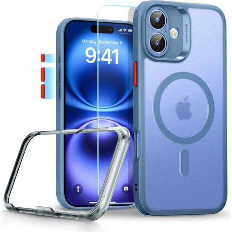 ESR classic PRO SET Halolock MagSafe iPhone 16 azul mate (1/5)
