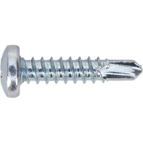 Sealey Self-Drilling Screw 4.2 x 19mm Pan Head Phillips Zinc Pack of 100 SDPH4219 (1/2)