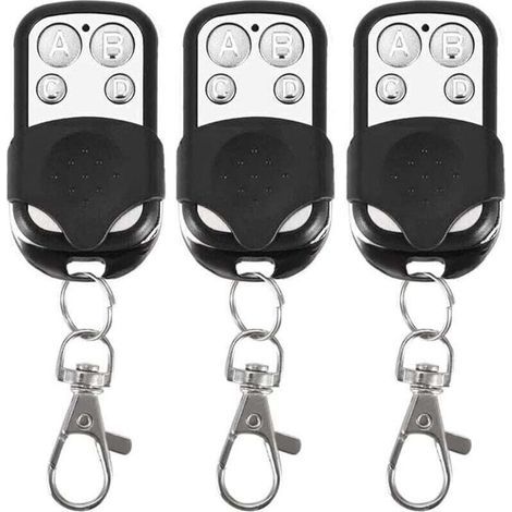 Set of 3 universal remote controls, fixed code, with a frequency of 433.92 MHz, for automatic gates (1/5)
