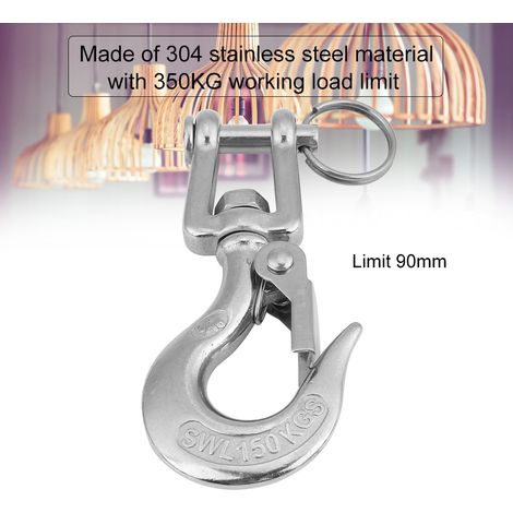 Drehbarer Ösenhaken für Hebeketten aus Edelstahl 304, maximale Traglast 150 kg, 90 mm, robuster Drehkarabiner. (1/5)