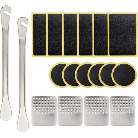 Kit de réparation de pneus de vélo, 18 pièces, kit de réparation de crevaison pour vélos, kit de réparation de pneus de vélo (1/5)