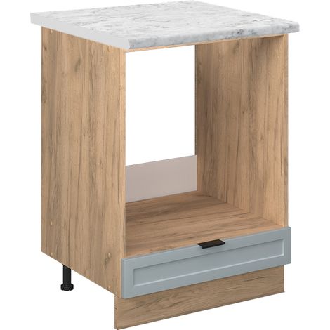 Herdumbauschrank Fame-Line, Hellblau-grau, 60 cm , AP Marmor, Vicco