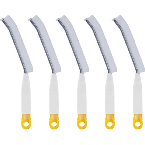 Brosse multifonctionnelle longue pour les recoins, brosse de nettoyage à poils durs, blanche (1/5)
