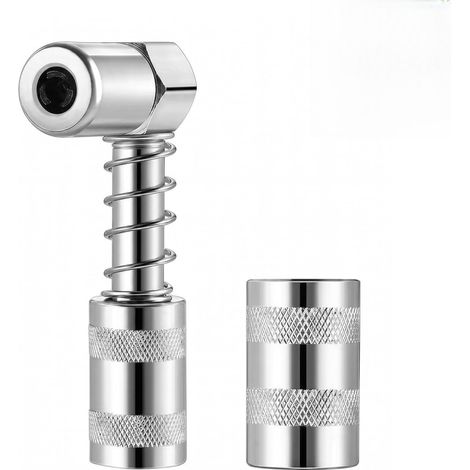1 Pièce Embout Pompe à Graisse 90 Degrés avec Coupleur 3 Mâchoires, Adaptateur Coudé pour Pompe à Graisse pour Graisseurs Standards, Raccord de Lubrification pour Tracteur, Tondeuse, Auto et Machines (1/5)