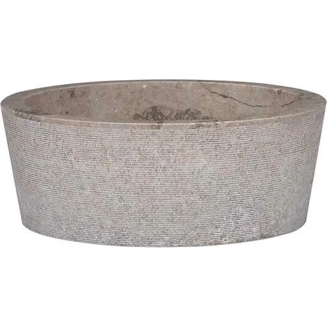 Vasque grise, Ø40x15 cm, marbre