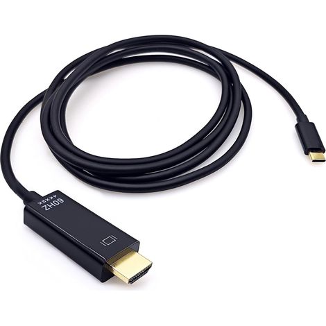 1.8M USB Type C vers HDMI câble adaptateur 4K 60Hz pour téléphone/tablette/ordinateur portable vers téléviseur/écran UHD, cordon connexion thunderbolt Pour iPad/iPhone/MacBook/Samsung S25/S24 (1/5)
