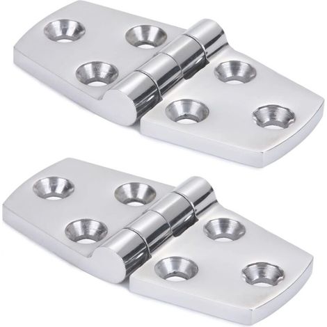 AIPERQ Marine Monture Charnières de Porte Acier Inoxydable Charnière de Bateau de Trappe Matériel À toute épreuve Charnière de bateau Plateforme Cabinet SUS316 2pcs 38 mm x 76 mm