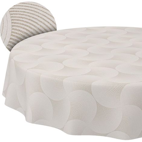 Nappe enduite Curva Gris Ronde Ø 140 cm intérieur/extérieur (1/5)