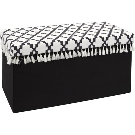 Banc Pliable & Coffre "Mirage" 76cm Noir & Blanc (1/5)