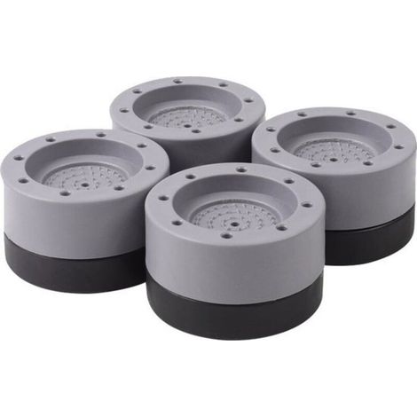 Set di 4 piedini antivibranti per lavatrici, asciugatrici, mobili, frigoriferi, antiscivolo e silenziosi (4,7 x 4,7 x 3,5 cm) - Altezza piedino: 3,5 cm