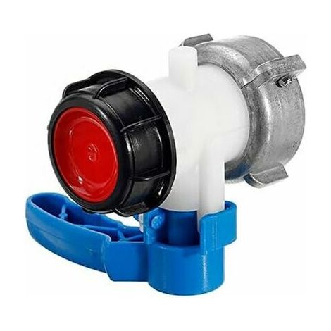 Vanne papillon de rechange pour cuve IBC jusqu'à 1000 L ou cassette, avec adaptateur pour bride DN50 (75 mm, aluminium) (1/5)