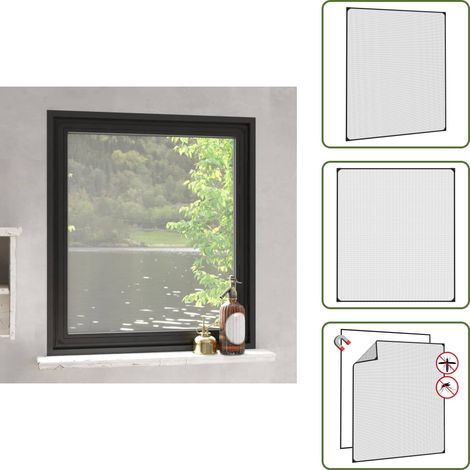 Magnet-Insektenschutz für Fenster Anthrazit 130x150 cm - Magnetfliegengitter - Insektenschutz - Fenstertürschutz - Fenstergitter - Fliegenschutz