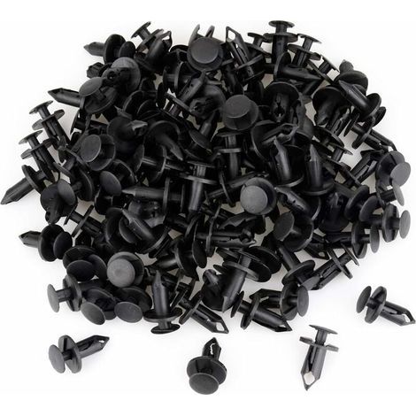 120 pièces Clips de fixation Rivet de Fixation en Plastique pour la Voiture Noir Voiture Clips Agrafe Rivets Plastiques orte Aile 8mm Trou Poussoir Plastique Rivets Fixation—— (1/5)