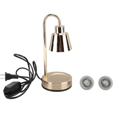 Lampe à bougie chauffante sans flammes - Dimmable & vintage avec ampoule GU10 35W - Aluminium - Cord 150cm - Bouton dimmer - 110V USA