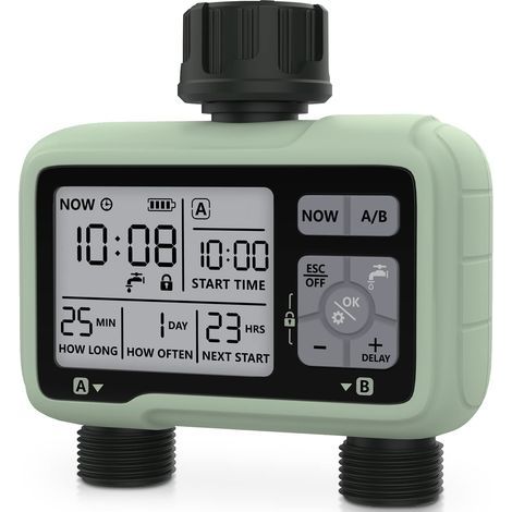 2-Way Irrigation System, Outdoor Timer Automatic Watering System for Garden, IPX5 Waterproof, Manual Automatic Sprinkler (1/5)