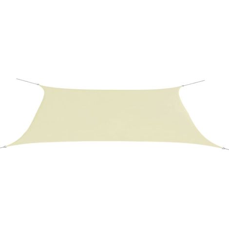 Toldo de vela rectangular tela Oxford color crema 4x6 m vidaXL