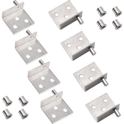 Charnières à mortaise invisibles pour portes en bois avec axes pour portes en bois à ouverture libre (Argent)