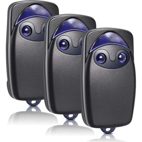 Télécommande de porte 3 pièces, télécommande de porte de garage 433,92 MHz compatible avec Flo2r-s, FLOXIR FLOXIR FLOX2R OXYGÈNE OX2, 2 canaux (1/4)