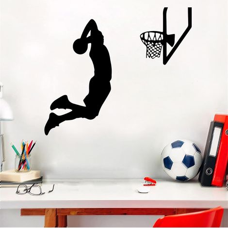 CCYKXA Boys Room Wall Stickers Basketball Pattern Wall Decals 61 x 51 cm (1/4)