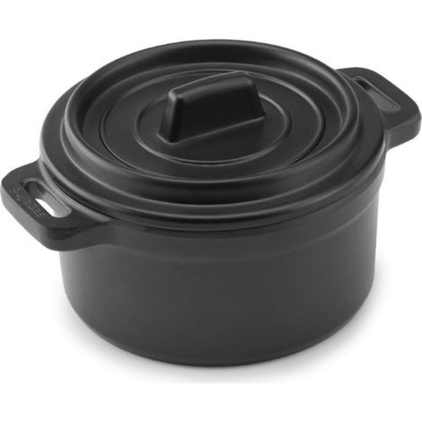 Mini Cocotte Mélamine Noire avec Couvercle Ø 10 à 14 cm - Pujadas