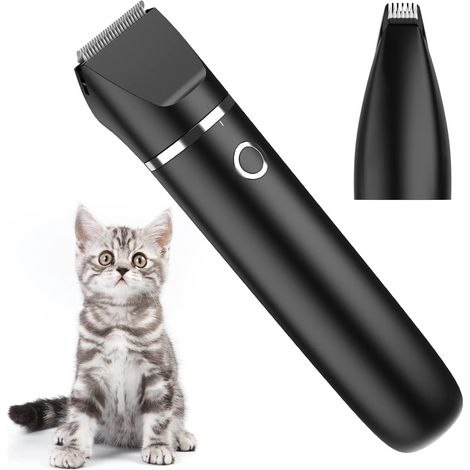 tondeuse 2 en 1 chat chien, IPX7 tondeuse pour pattes chien, avec 2 types de têtes de coupe, pour chiens et chats pattes, oreilles, visage (1/5)