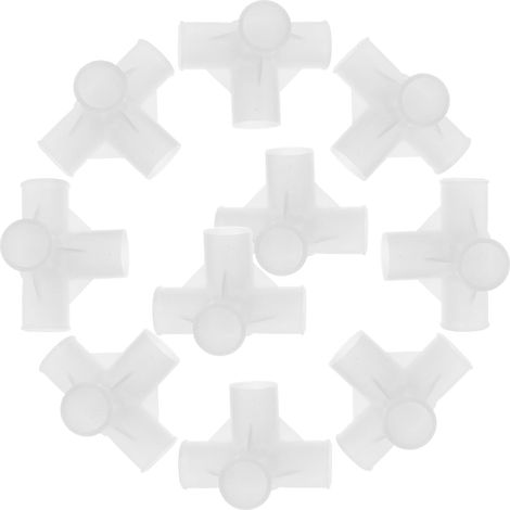 T-Stück – 50er-Pack – Kunststoff – Für 16-mm-Rohre – Stoffschränke und -regale – Weiß (1/5)