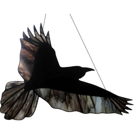 Pendentif corbeau, décoration attrape-animaux, suspension acrylique pour fenêtre, décoration d'Halloween (1/2)