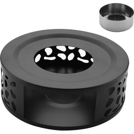 Porte-bougie chauffe-théière creux, chauffe-théière en acier inoxydable, socle pour maintenir le thé au chaud, accessoire élégant (1/4)